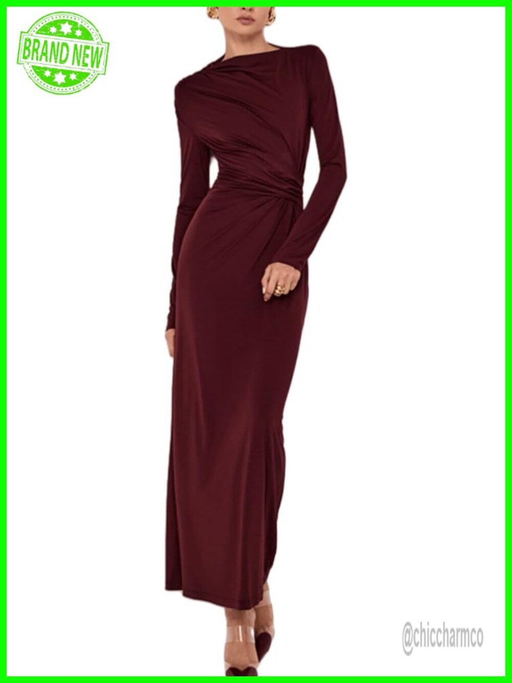 Elegant Casual Long Sleeve Bodycon Lounge Maxi Dress